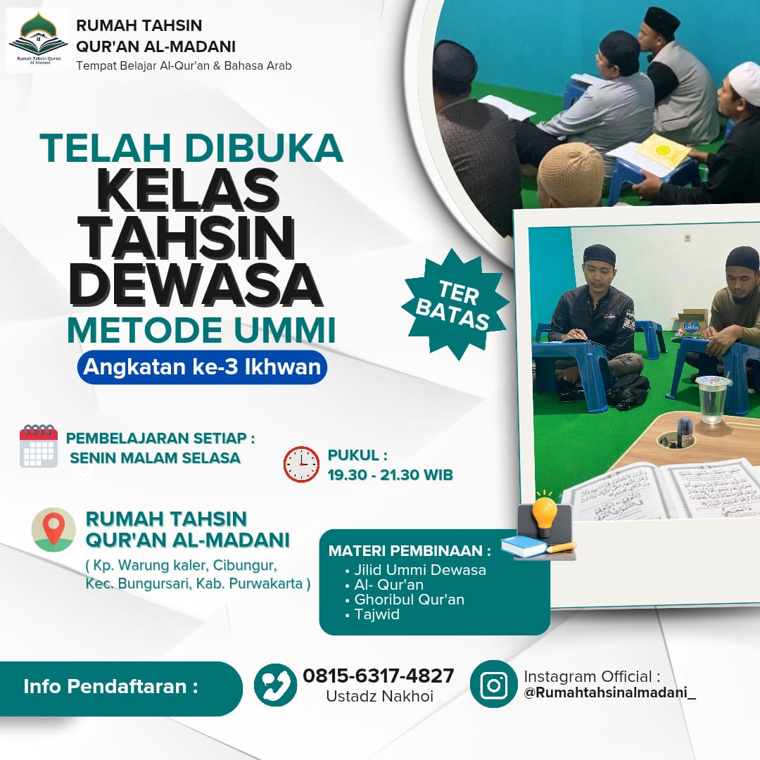 Gambar program Kelas Tahsin Dasar Ikhwan Metode UMMI