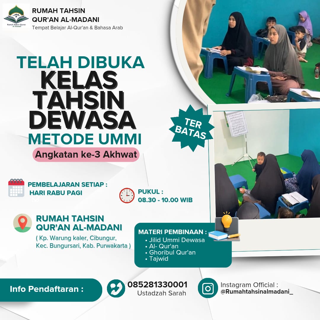 Gambar program Kelas Tahsin Dasar Akhwat Metode UMMI